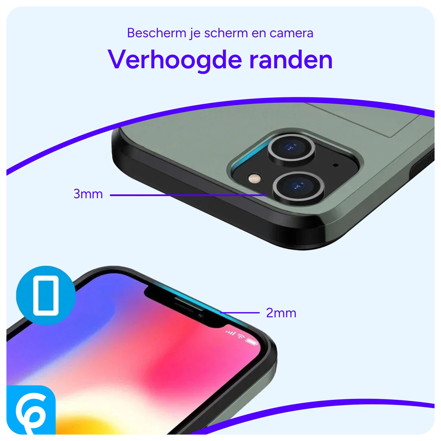 Apple iPhone 14 Hoesje met Kaart Houder Back Cover Groen afbeelding 8