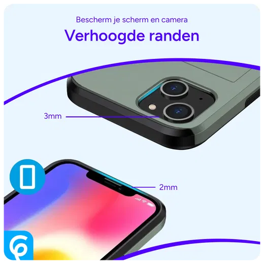 Apple iPhone 14 Hoesje met Kaart Houder Back Cover Groen afbeelding 8