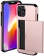 Apple iPhone 14 Hoesje met Kaart Houder Back Cover Roze Goud afbeelding 2