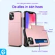 Apple iPhone 14 Hoesje met Kaart Houder Back Cover Roze Goud afbeelding 4