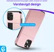 Apple iPhone 14 Hoesje met Kaart Houder Back Cover Roze Goud afbeelding 5