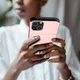 Apple iPhone 14 Hoesje met Kaart Houder Back Cover Roze Goud afbeelding 16