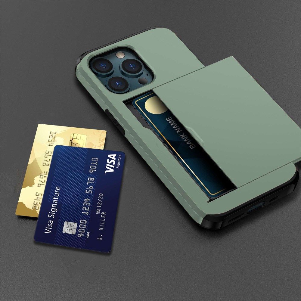 Apple iPhone 14 Pro Hoesje met Kaart Houder Back Cover Groen afbeelding 22