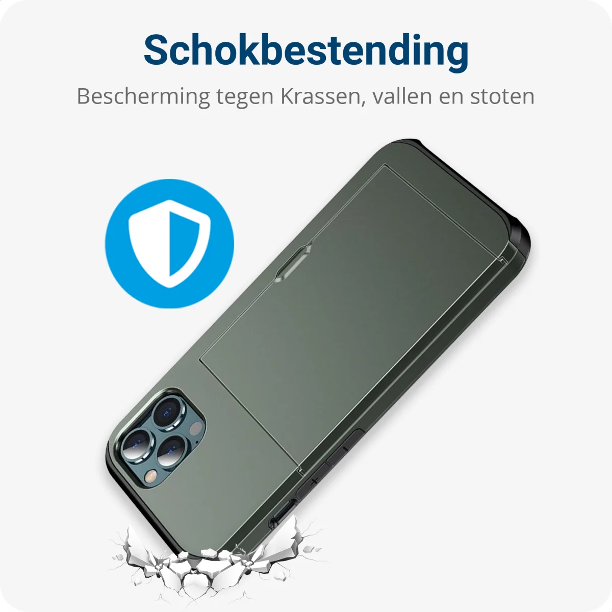 Apple iPhone 14 Pro Hoesje met Kaart Houder Back Cover Groen afbeelding 11