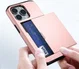 Apple iPhone 14 Pro Hoesje met Kaart Houder Back Cover Roze Goud afbeelding 5