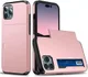 Apple iPhone 14 Pro Hoesje met Kaart Houder Back Cover Roze Goud afbeelding 2