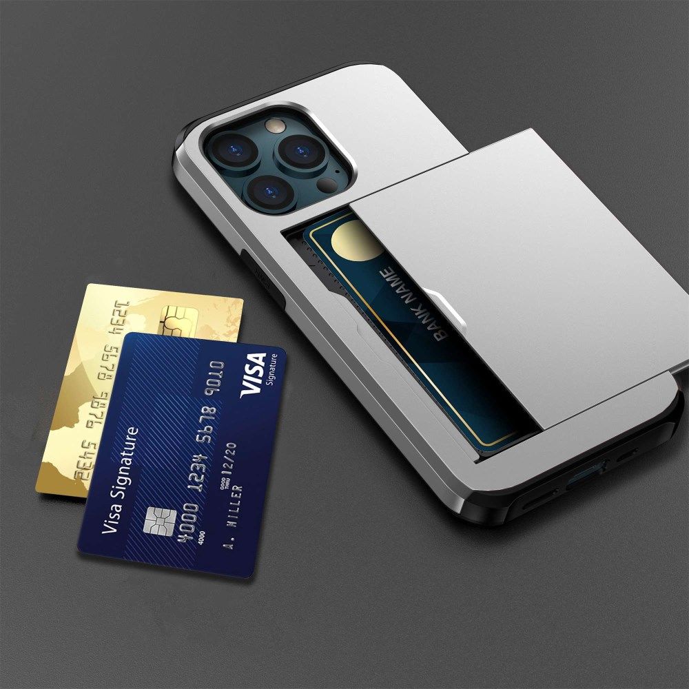 Apple iPhone 14 Pro Hoesje met Kaart Houder Back Cover Grijs afbeelding 21