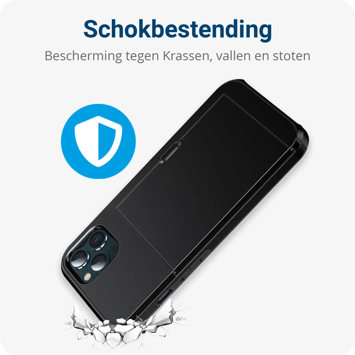 Apple iPhone 14 Pro Max Hoesje met Kaart Houder Back Cover Zwart afbeelding 11