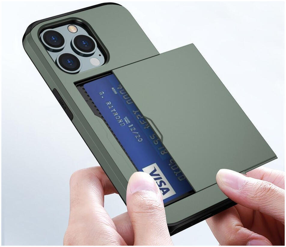 Apple iPhone 14 Pro Max Hoesje met Kaart Houder Back Cover Groen afbeelding 18