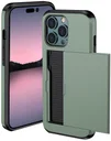 Apple iPhone 14 Pro Max Hoesje met Kaart Houder Back Cover Groen