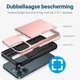 Apple iPhone 14 Pro Max Hoesje met Kaart Houder Back Cover Roze Goud afbeelding 6