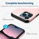 Apple iPhone 14 Pro Max Hoesje met Kaart Houder Back Cover Roze Goud afbeelding 8