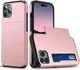 Apple iPhone 14 Pro Max Hoesje met Kaart Houder Back Cover Roze Goud afbeelding 2