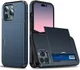 Apple iPhone 14 Pro Max Hoesje met Kaart Houder Back Cover Blauw afbeelding 2