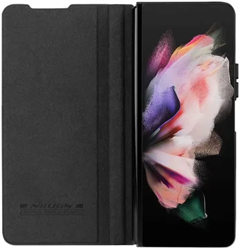 Nillkin Qin Pro Samsung Galaxy Z Fold 4 Hoesje met Camera Slider Zwart