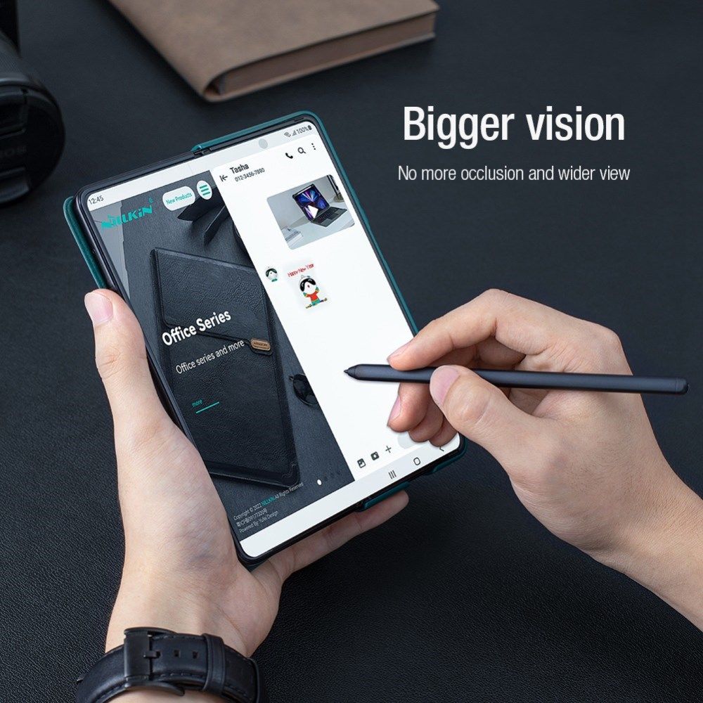 Nillkin Qin Pro Samsung Galaxy Z Fold 4 Hoesje met Camera Slider Zwart afbeelding 8