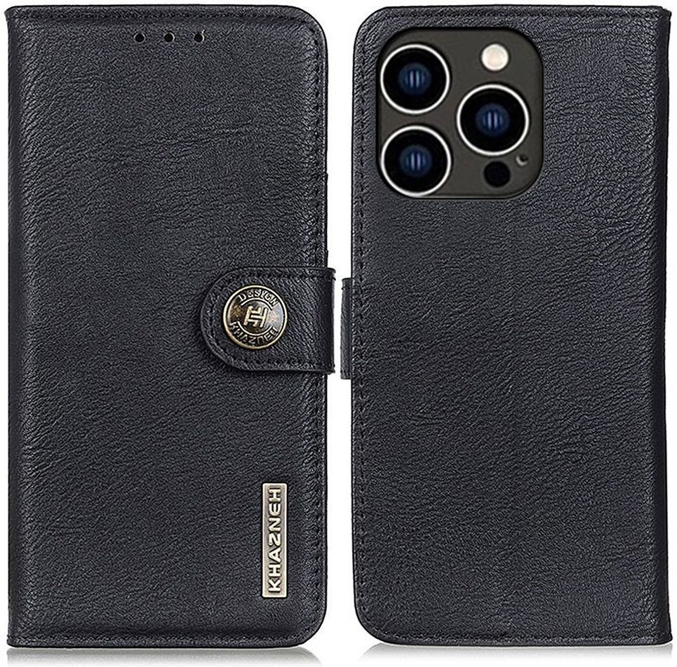 KHAZNEH Apple iPhone 14 Pro Hoesje Portemonnee Book Case Zwart afbeelding 2