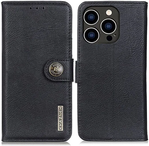 KHAZNEH Apple iPhone 14 Pro Hoesje Portemonnee Book Case Zwart afbeelding 2