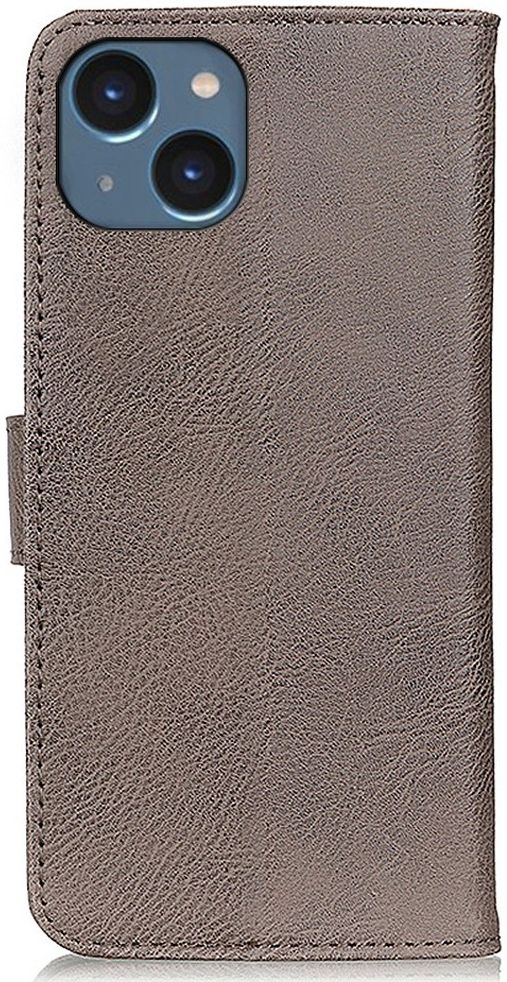 KHAZNEH Apple iPhone 14 Hoesje Portemonnee Book Case Kunstleer Khaki afbeelding 8