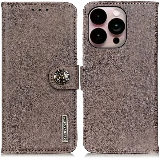 KHAZNEH Apple iPhone 14 Pro Max Hoesje Portemonnee Book Case Khaki afbeelding 2