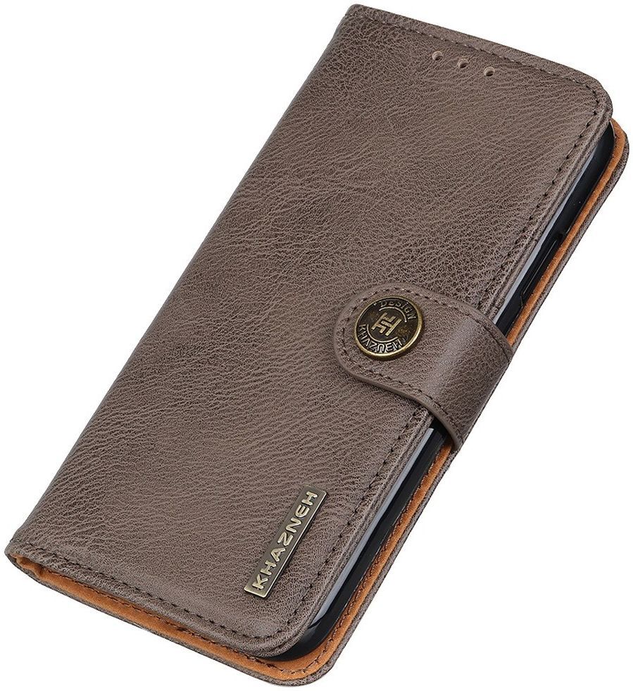 KHAZNEH Apple iPhone 14 Pro Max Hoesje Portemonnee Book Case Khaki afbeelding 6