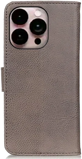 KHAZNEH Apple iPhone 14 Pro Max Hoesje Portemonnee Book Case Khaki afbeelding 8