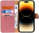 KHAZNEH Apple iPhone 14 Pro Max Hoesje Portemonnee Book Case Roze