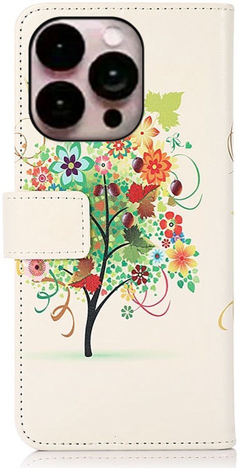 Apple iPhone 14 Pro Max Hoesje Portemonnee Book Case Tree Print afbeelding 6