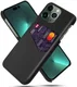 Apple iPhone 14 Pro Hoesje met Kaarthouder Back Cover Zwart afbeelding 1