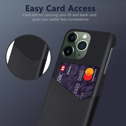 Apple iPhone 14 Pro Hoesje met Kaarthouder Back Cover Zwart afbeelding 2