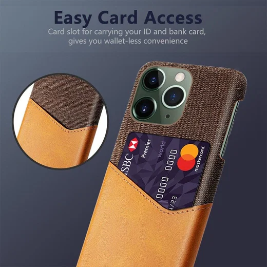 Apple iPhone 14 Pro Hoesje met Kaarthouder Back Cover Oranje afbeelding 2