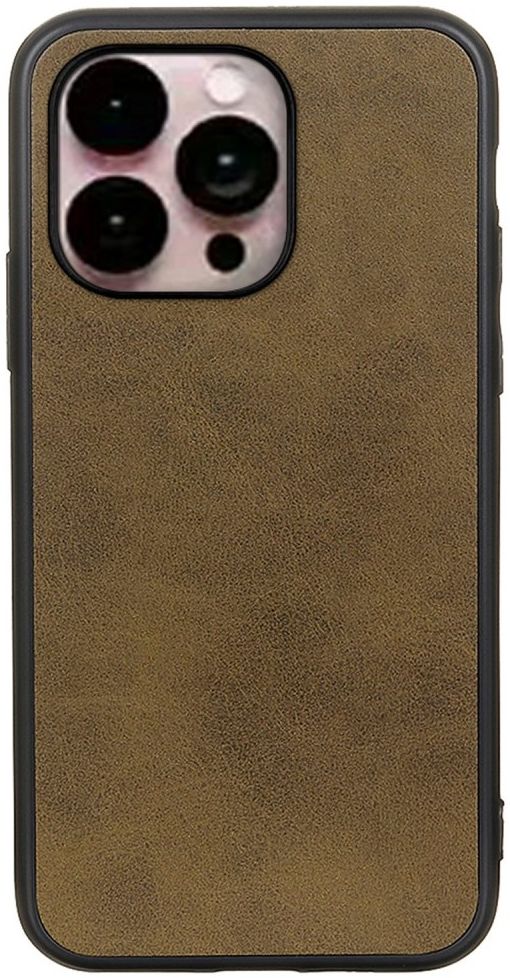 Apple iPhone 14 Pro Max Hoesje met Kunstleer Coating Groen afbeelding 1