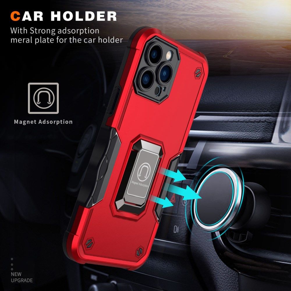 Apple iPhone 14 Pro Max Hoesje Hybride Kickstand Back Cover Zwart afbeelding 2