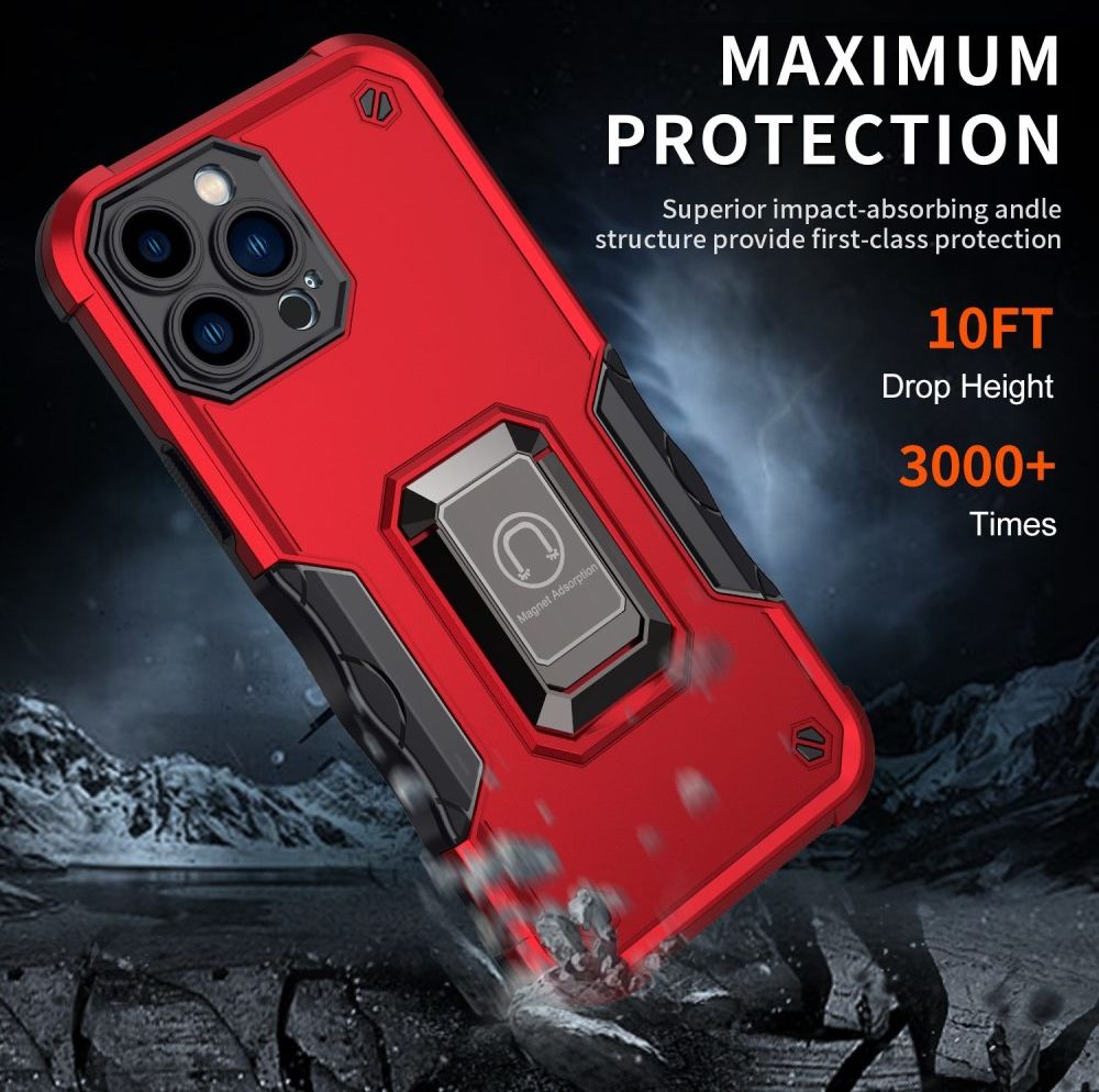 Apple iPhone 14 Pro Max Hoesje Hybride Kickstand Back Cover Zwart afbeelding 6