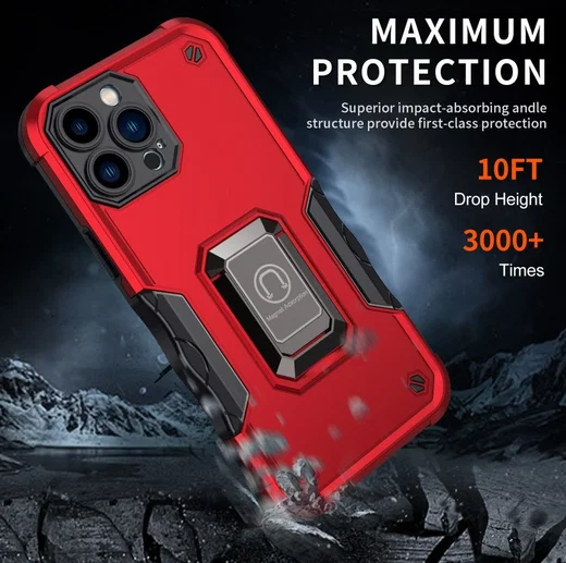 Apple iPhone 14 Pro Max Hoesje Hybride Kickstand Back Cover Zwart afbeelding 6