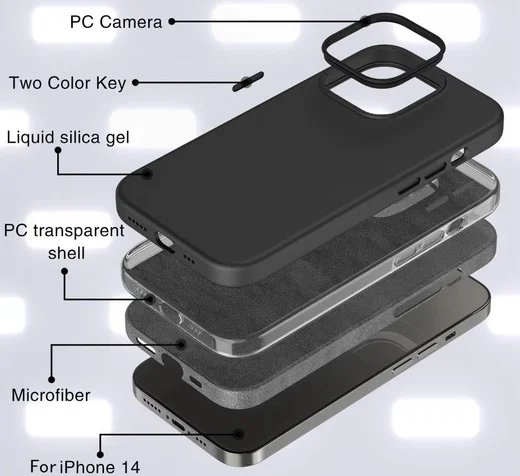 Apple iPhone 14 Hoesje Siliconen Back Cover Schokbestendig Zwart afbeelding 4