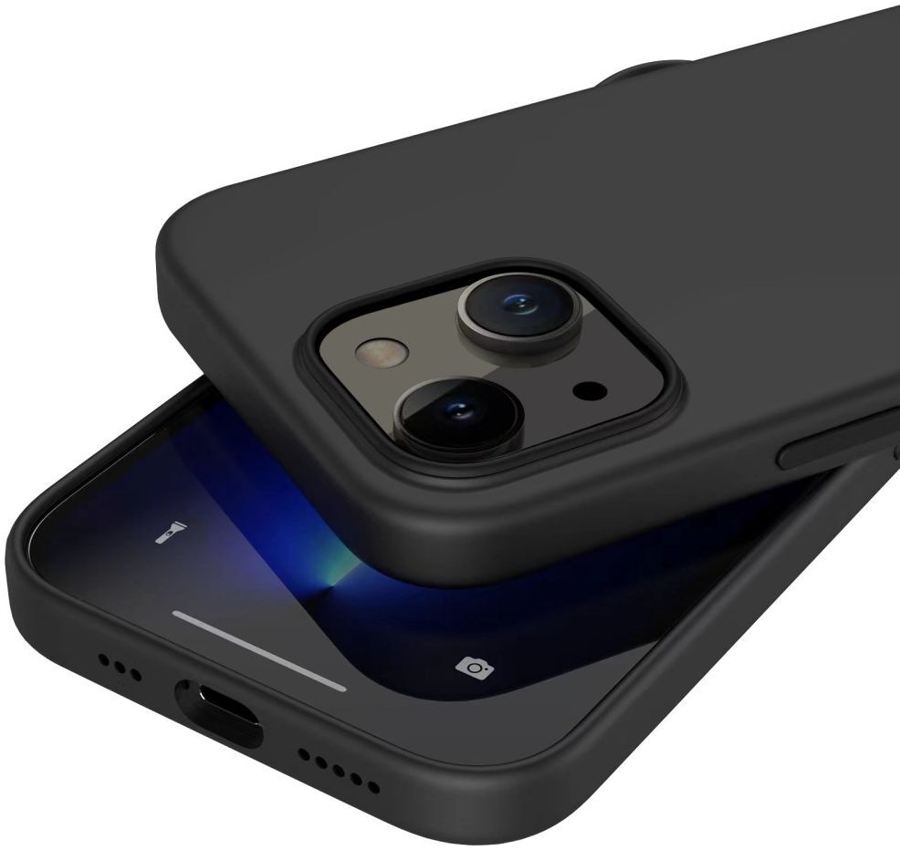 Apple iPhone 14 Hoesje Siliconen Back Cover Schokbestendig Zwart afbeelding 5