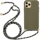 Apple iPhone 14 Pro Hoesje Back Case Flexibel TPU met Koord Groen afbeelding 1