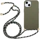 Apple iPhone 14 Hoesje Back Cover Flexibel TPU met Koord Groen afbeelding 1