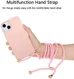 Apple iPhone 14 Hoesje Back Cover Flexibel TPU met Koord Roze afbeelding 3