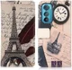 Motorola Edge 30 Hoesje Portemonnee Eiffeltoren Print afbeelding 6