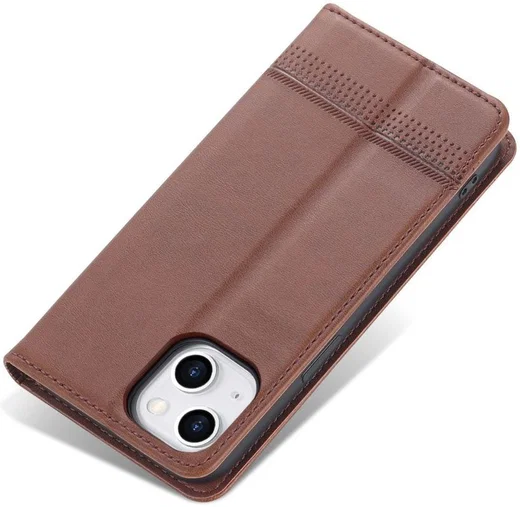 AZNS Apple iPhone 14 Hoesje Wallet Book Case Kunstleer Bruin afbeelding 7