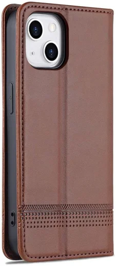 AZNS Apple iPhone 14 Hoesje Wallet Book Case Kunstleer Bruin afbeelding 9