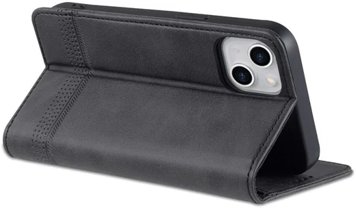 AZNS Apple iPhone 14 Hoesje Wallet Book Case Kunstleer Zwart afbeelding 4