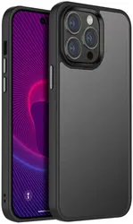 Apple iPhone 14 Hoesje Hybride Back Cover Transparant Zwart afbeelding