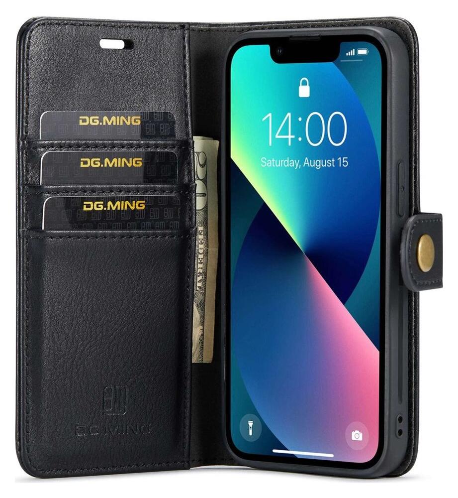 DG Ming Apple iPhone 14 Hoesje 2-in-1 Book Case en Back Cover Zwart afbeelding 1
