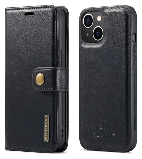 DG Ming Apple iPhone 14 Hoesje 2-in-1 Book Case en Back Cover Zwart afbeelding 2