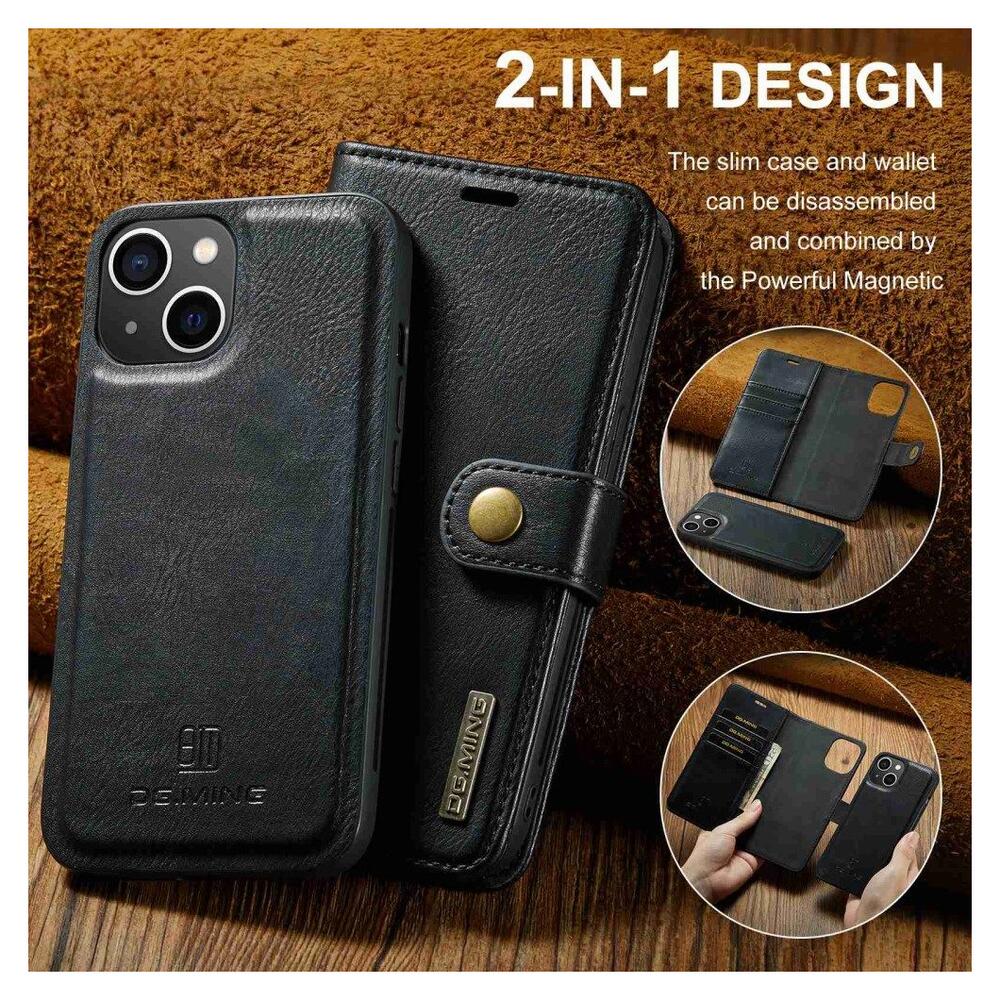 DG Ming Apple iPhone 14 Hoesje 2-in-1 Book Case en Back Cover Zwart afbeelding 7
