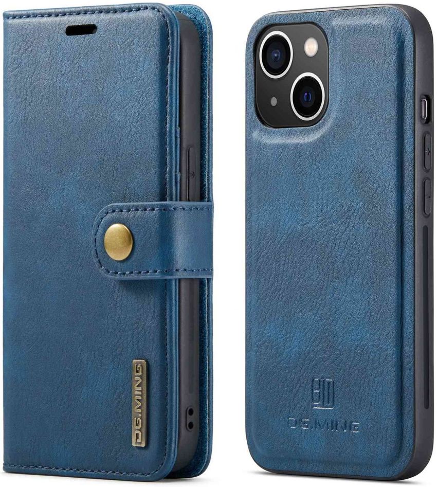 DG Ming Apple iPhone 14 Hoesje 2-in-1 Book Case en Back Cover Blauw afbeelding 2