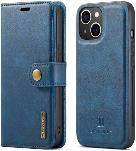 DG Ming Apple iPhone 14 Hoesje 2-in-1 Book Case en Back Cover Blauw afbeelding 2